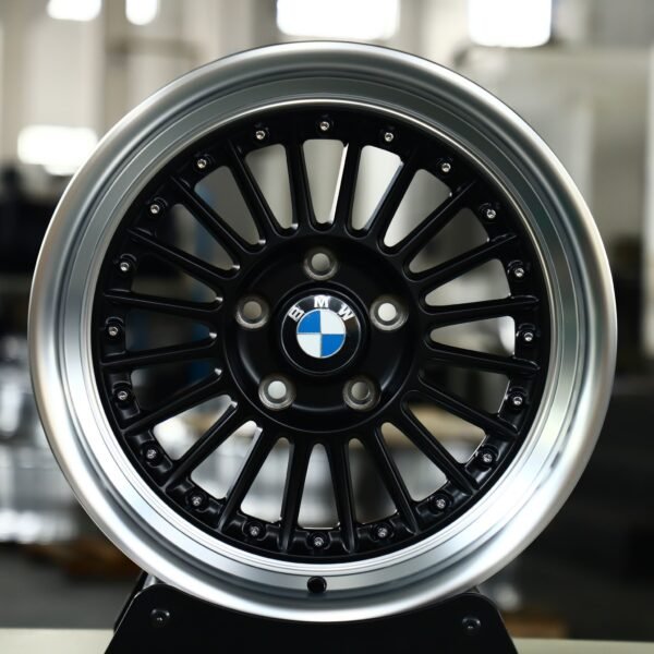 BMW M3 wheels – Gloss Black 2-Piece Polished Deep Lip, front view