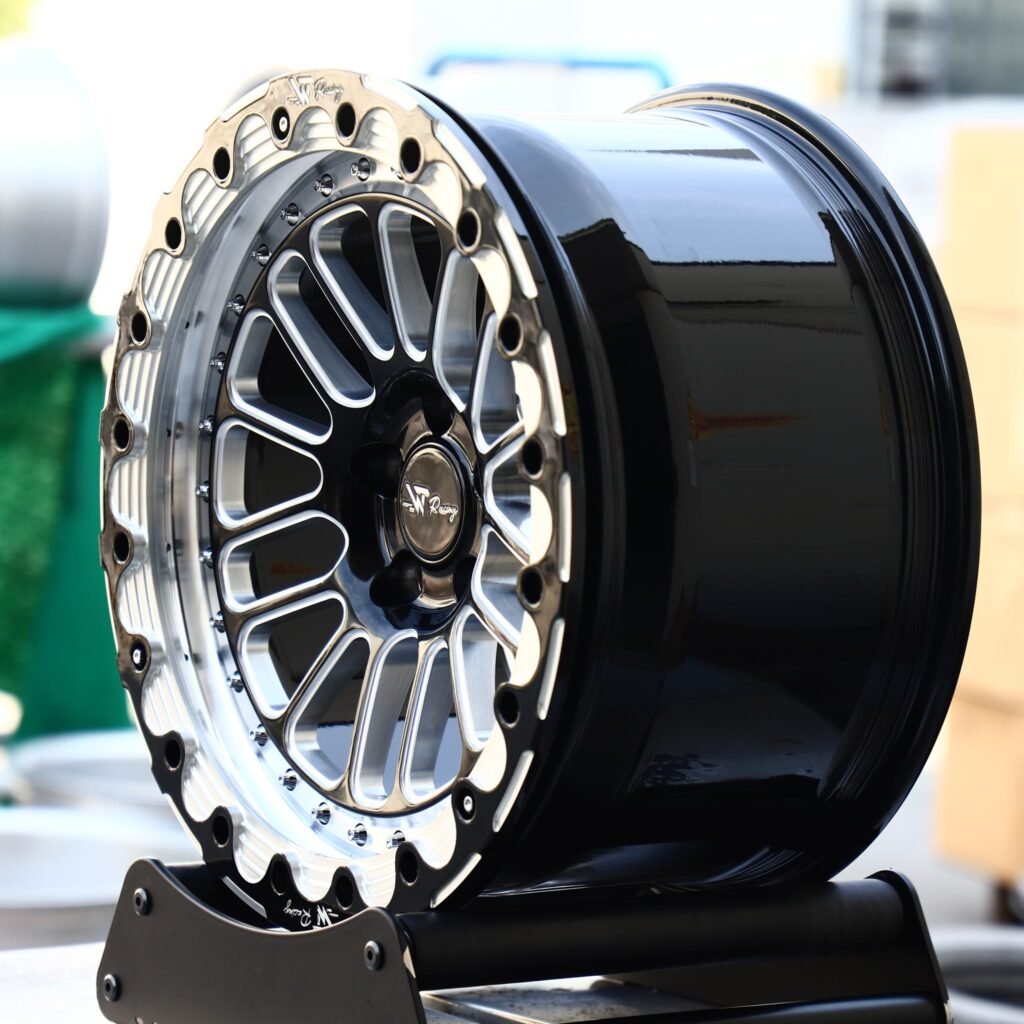 6x139.7 wheels – Silver / Gloss Black Custom Racing, side view