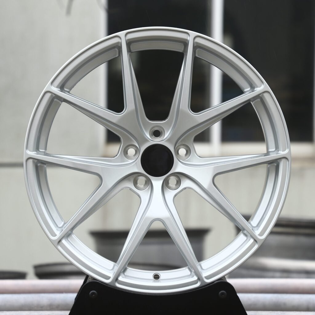 Toyota GR86 wheels – Silver / Gray / Bright Silver 5 Y-Spoke, front view