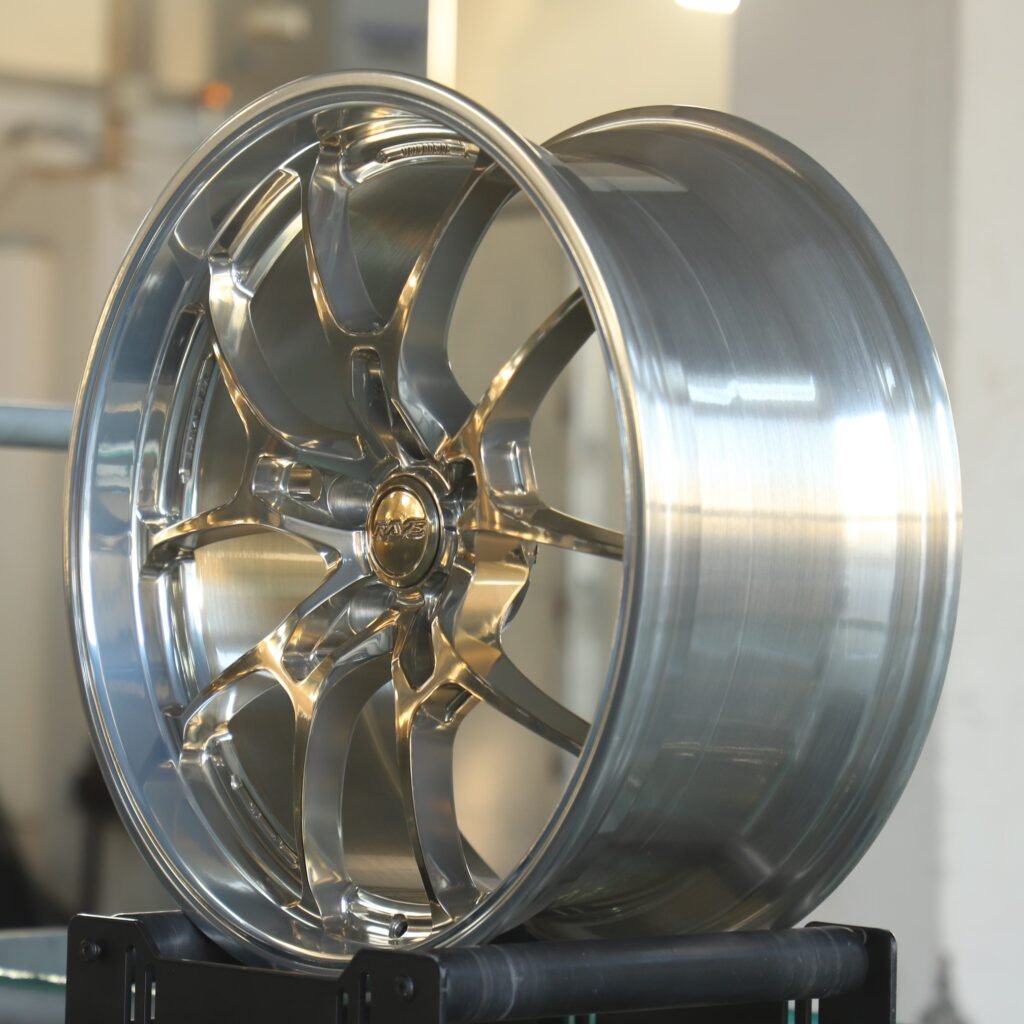 5x120 wheels – SSR Polished Silver 10 Y-Spoke Deep Lip, side view