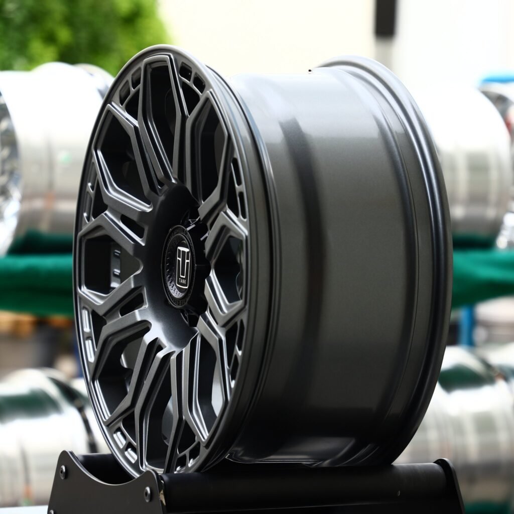6x139.7 wheels – Matte Gray Petal, side view