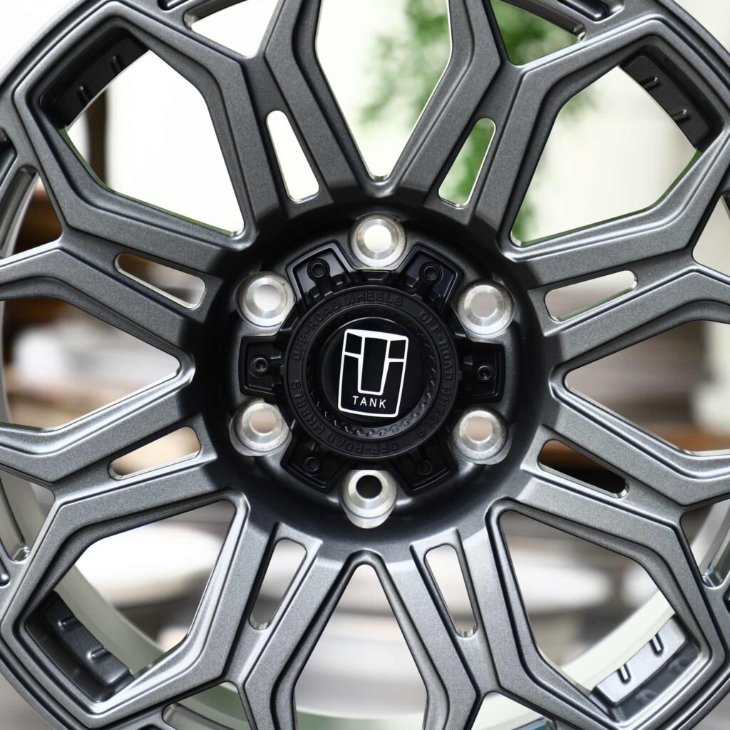 Toyota Tacoma wheels – Matte Gray Petal, lip and barrel detail