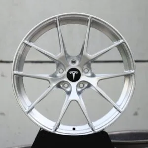 Tesla OEM-Style Brushed Silver 5 Y-Spoke Forged Wheels – Tesla Model 3 / Model Y Fitment (5-Lug)