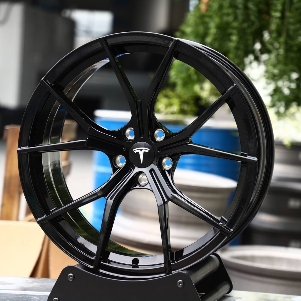 Tesla Style Gloss Black 5 Y-Spoke Forged Wheels - Tesla Model 3 / Tesla Model S Fitment (5-Lug) view 2