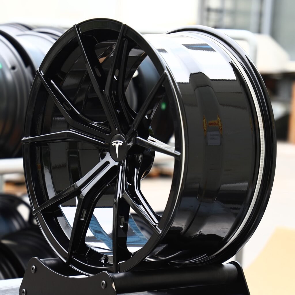 Tesla Style Gloss Black 5 Y-Spoke Forged Wheels - Tesla Model 3 / Tesla Model S Fitment (5-Lug) view 4