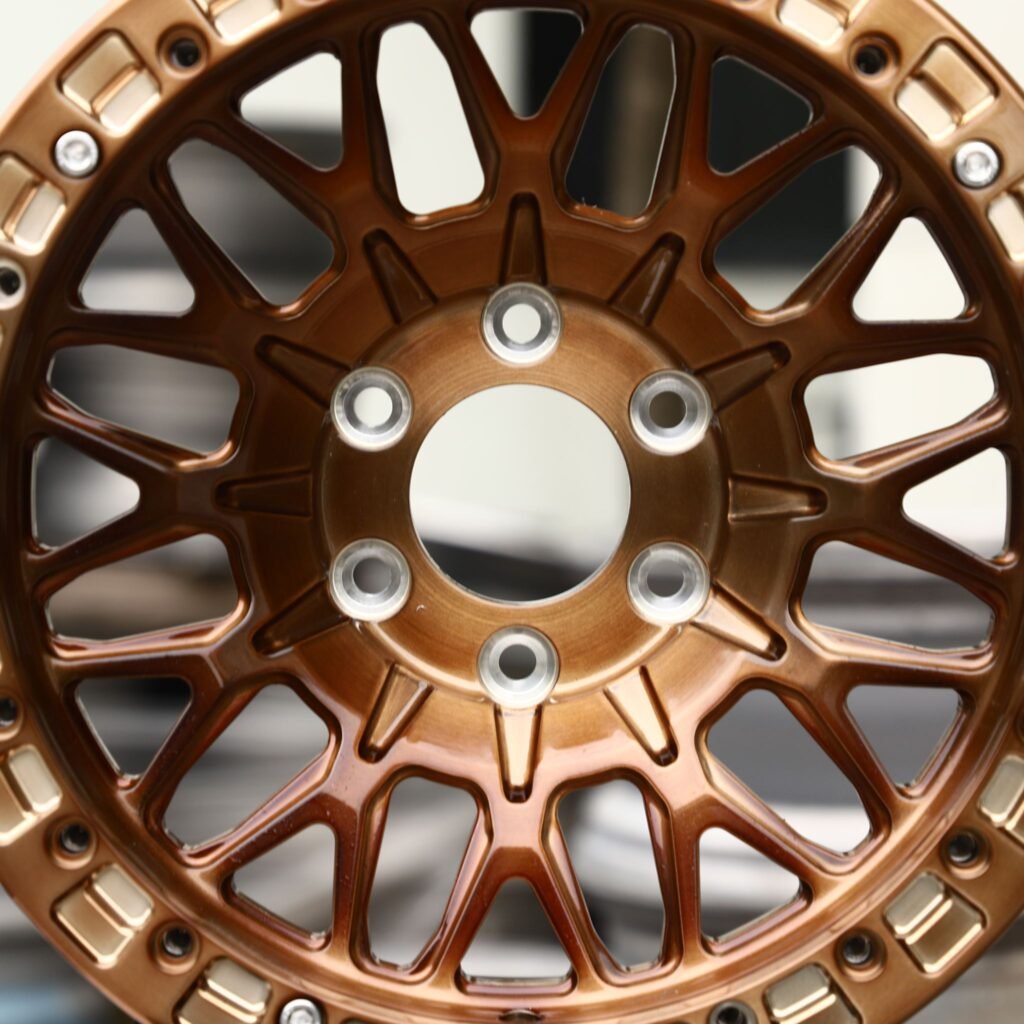 Chevrolet Silverado 1500 wheels – Matte Bronze Mesh Beadlock, lip and barrel detail