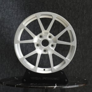 Toyota GR86 / Honda Civic Type R Forged Wheels – Bright Silver 5 V-Spoke