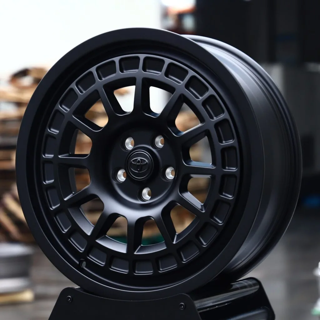 Toyota Tundra wheels – Matte Black Multi-Spoke (Toyota OEM-Style), angled view
