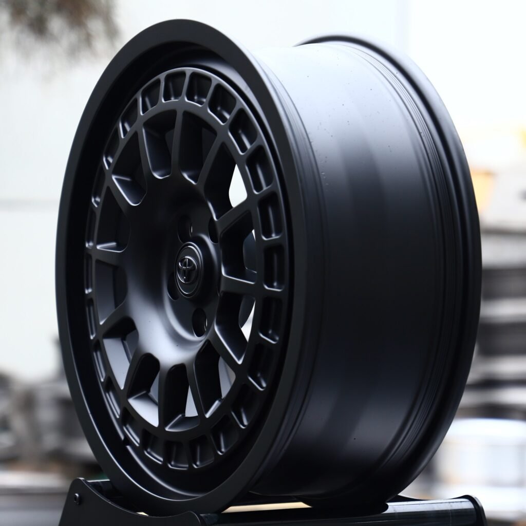 6x139.7 wheels – Matte Black Multi-Spoke (Toyota OEM-Style), side view