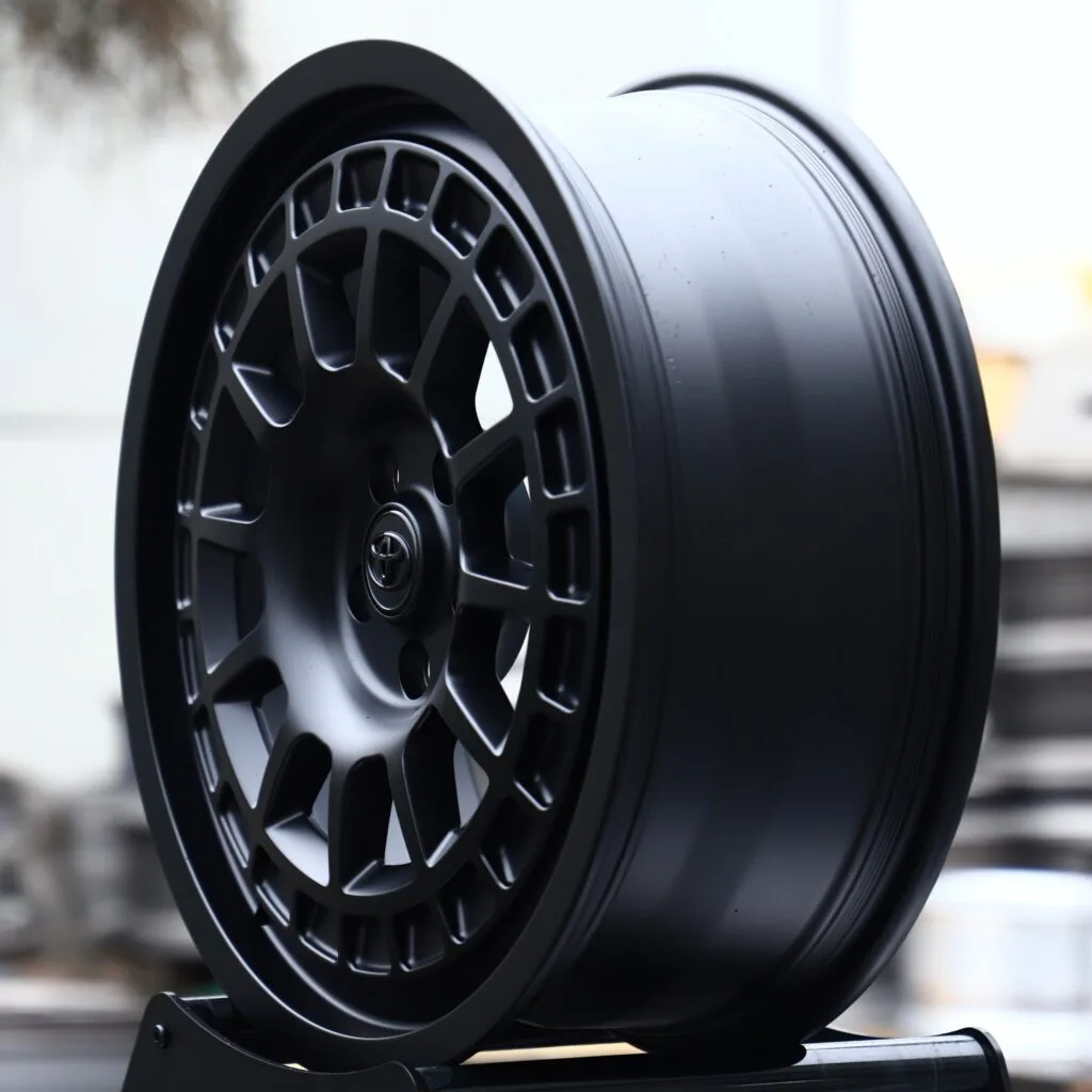 6x139.7 wheels – Matte Black Multi-Spoke (Toyota OEM-Style), side view