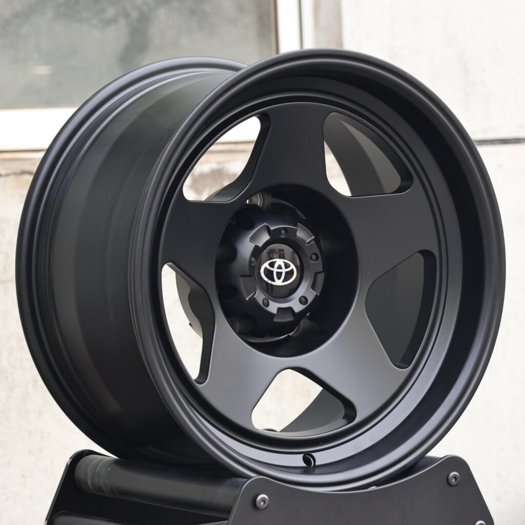 6x139.7 wheels – Custom Finish 5-Star Spoke Deep Lip, side view