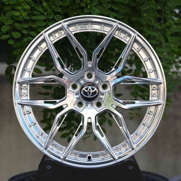 Toyota 4Runner wheels – Custom Finish Faux 2-Piece Petal Riveted, front view