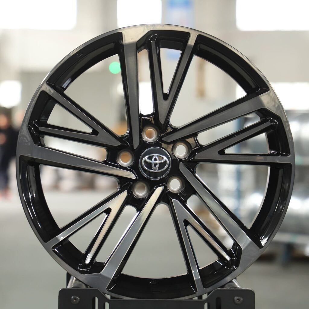 Toyota Style Gloss Black / Transparent Gray 5-Spoke Machined Face Forged Wheels - Toyota Crown / Toyota Camry Fitment (5-Lug) Monoblock forged wheel