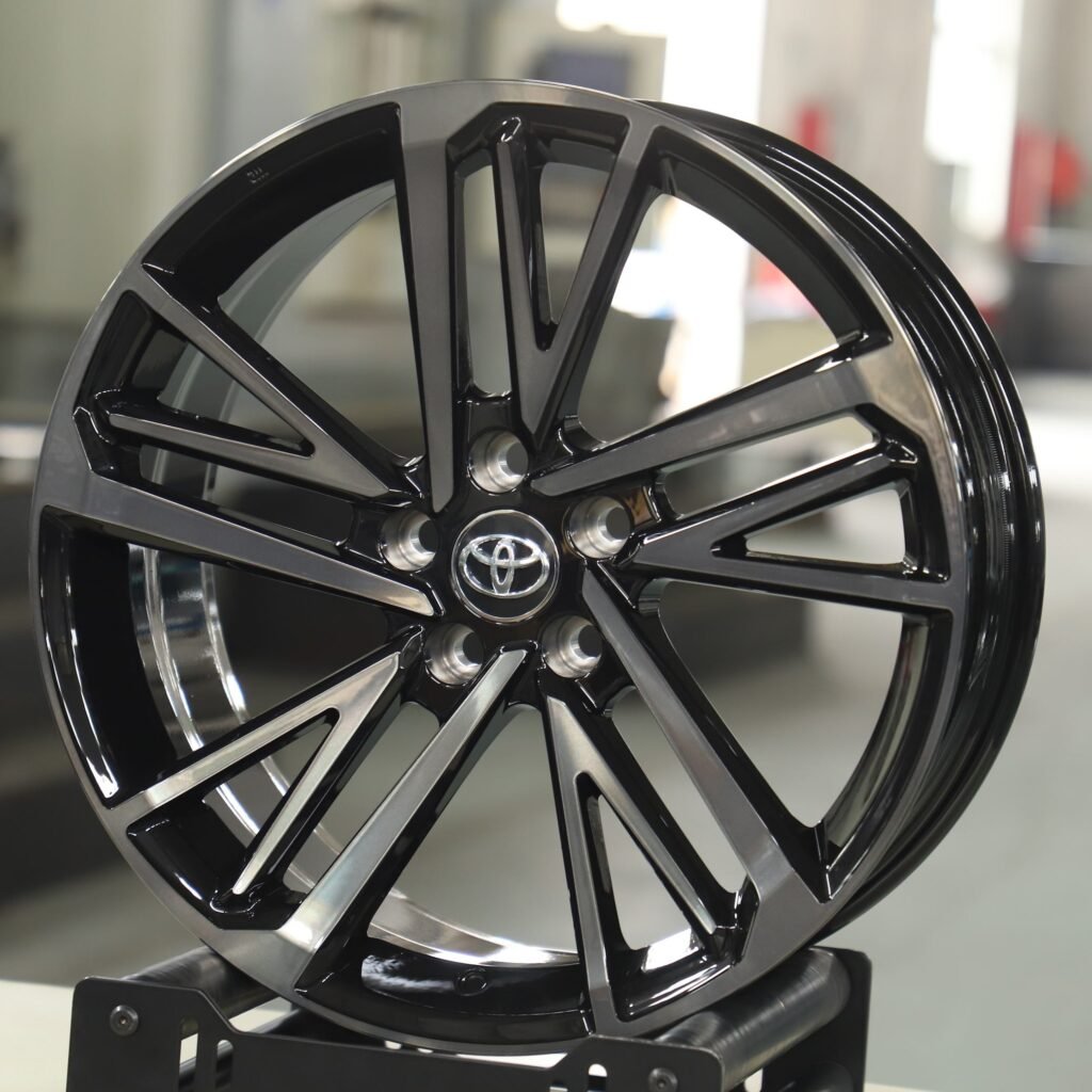 Toyota Style Gloss Black / Transparent Gray 5-Spoke Machined Face Forged Wheels - Toyota Crown / Toyota Camry Fitment (5-Lug) view 2