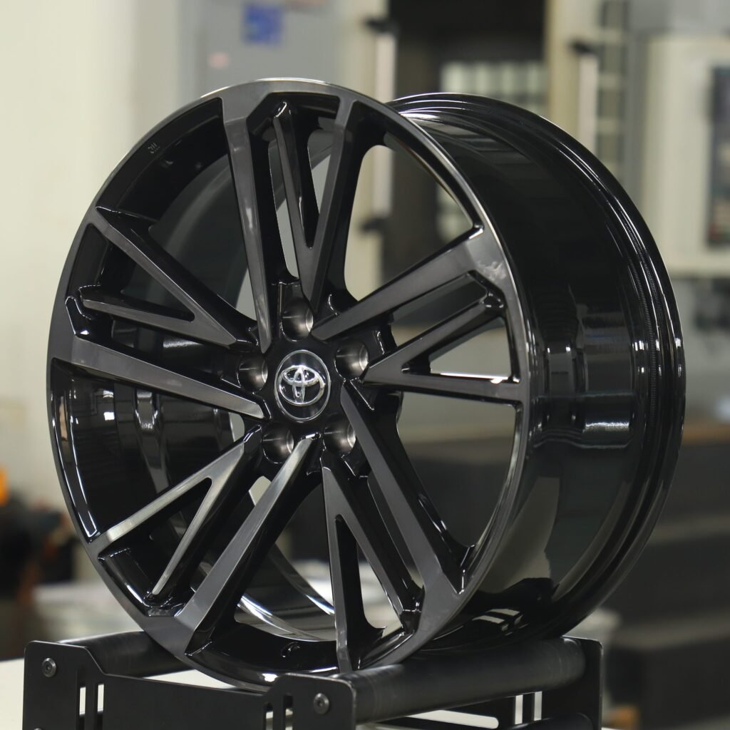 Toyota Style Gloss Black / Transparent Gray 5-Spoke Machined Face Forged Wheels - Toyota Crown / Toyota Camry Fitment (5-Lug) view 3