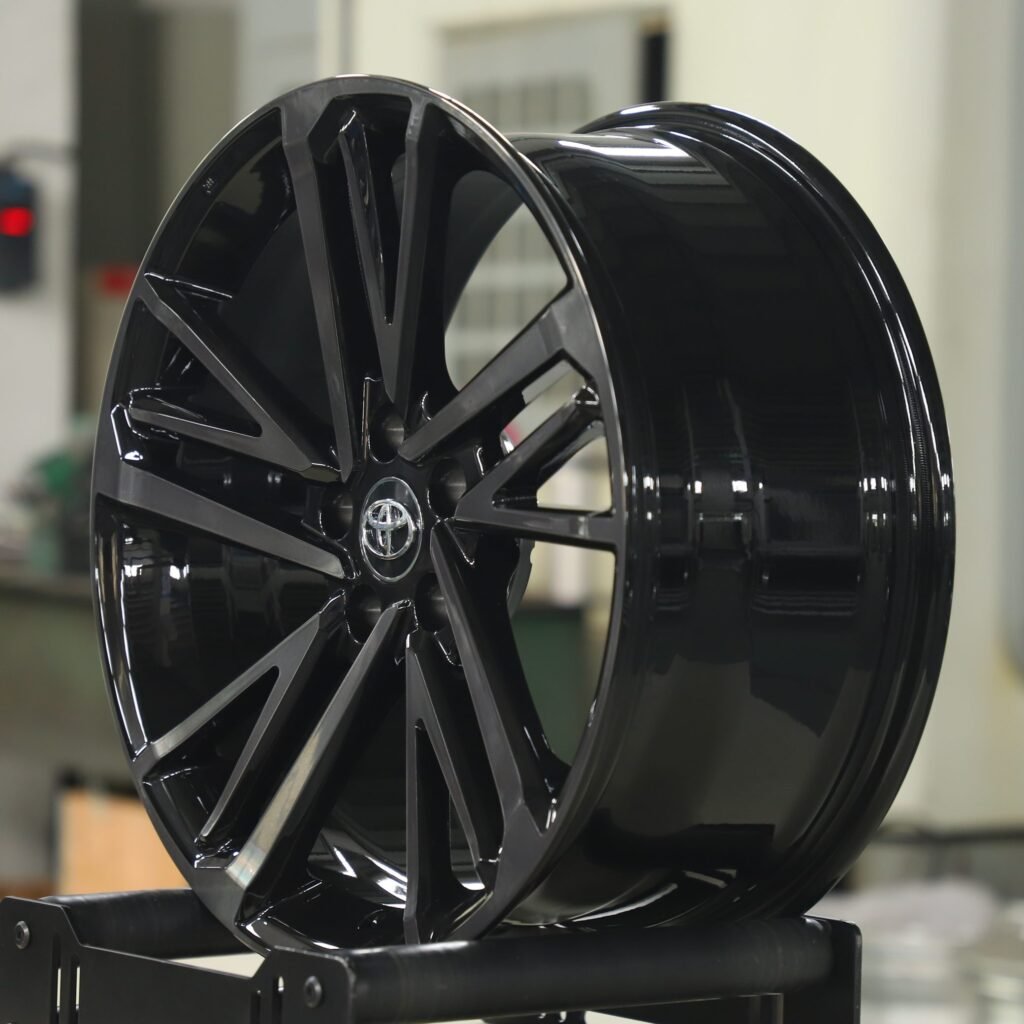Toyota Style Gloss Black / Transparent Gray 5-Spoke Machined Face Forged Wheels - Toyota Crown / Toyota Camry Fitment (5-Lug) view 4