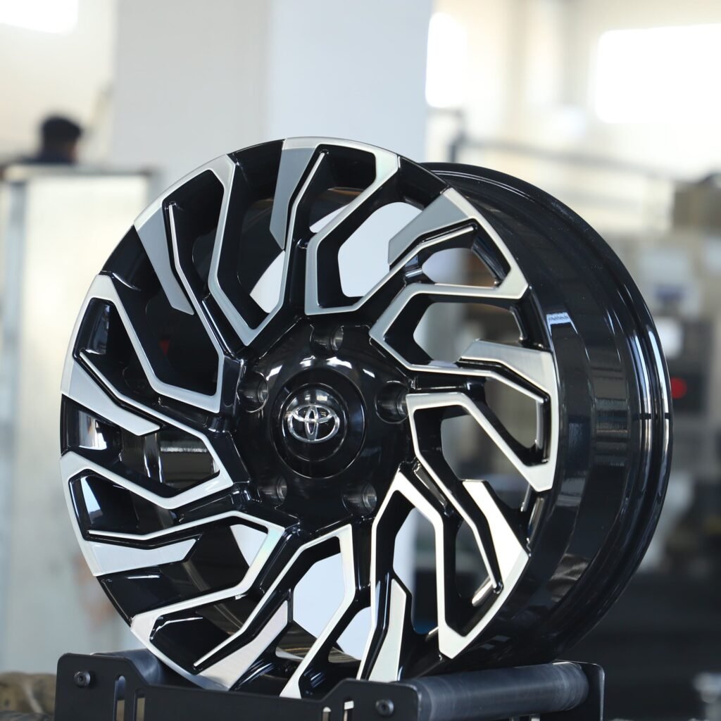 5x114.3 wheels – Matte Silver 5-Spoke Machined Face, side view