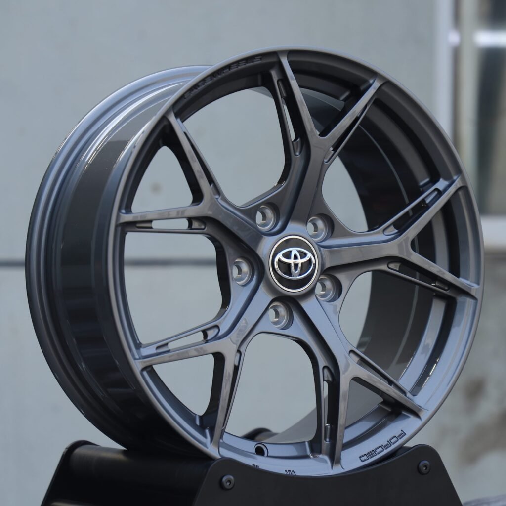 Toyota Style Side-Milled Metallic Gray 5 Y-Spoke Forged Wheels - Toyota Crown / Toyota Camry Fitment (5-Lug) view 3