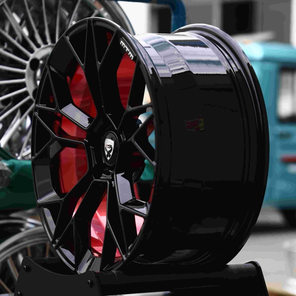 5x130 wheels – Transparent Candy Red Petal, side view