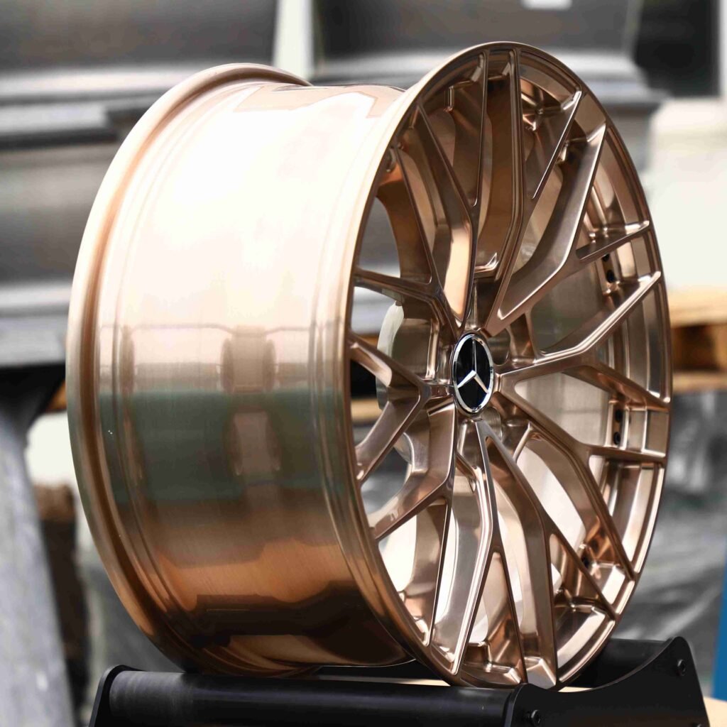 5x112 wheels – Transparent Copper 10 Y-Spoke Riveted, side view
