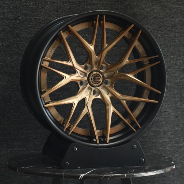 Audi A6 wheels – Bronze Mesh 2-Piece Gloss Black Lip, front view