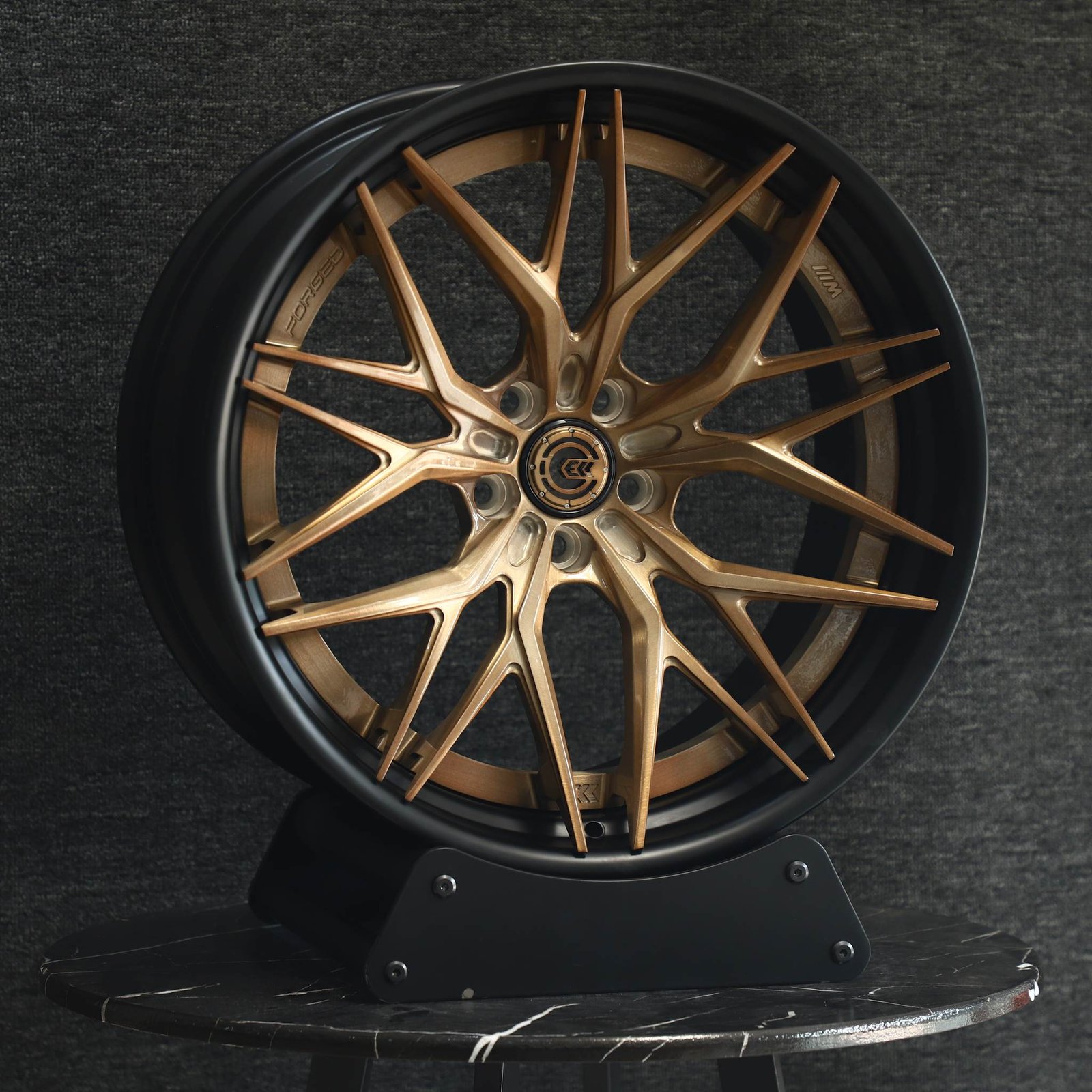 Audi A6 wheels – Transparent Copper 2-Piece 10 Y-Spoke, front view
