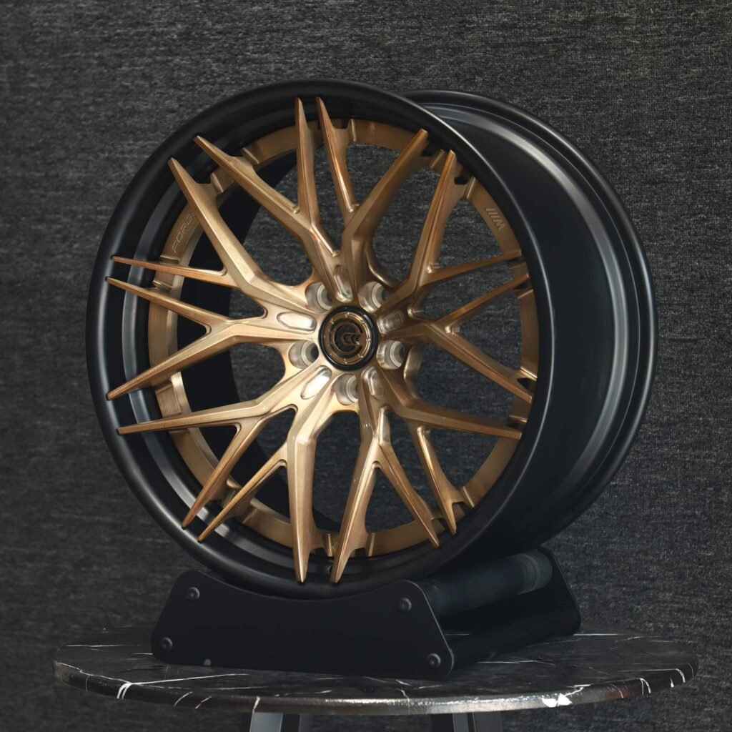 5x112 wheels – Transparent Copper 2-Piece 10 Y-Spoke, side view