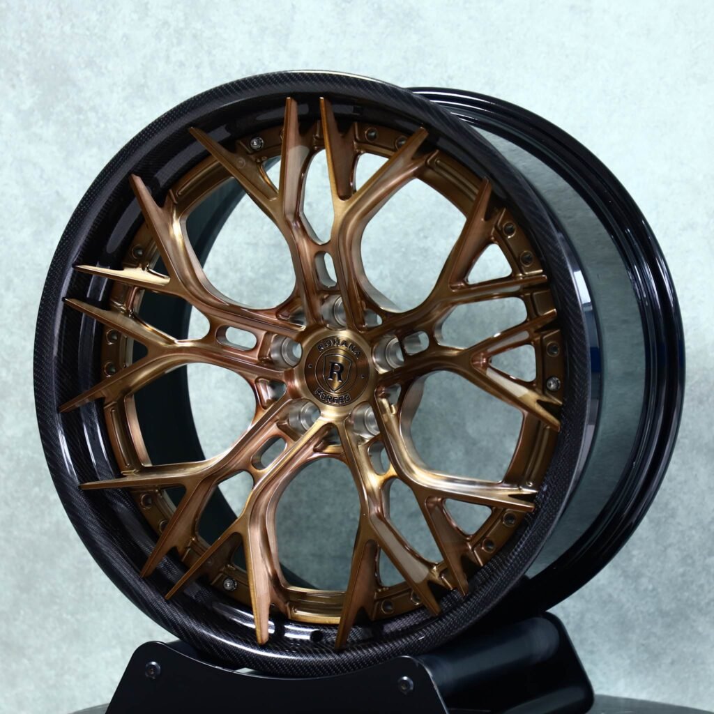 Transparent Copper 2-Piece Deep Lip Carbon Fibre Outer Lip Forged Wheels - Porsche 911 / BMW M3 Fitment (5-Lug) view 2