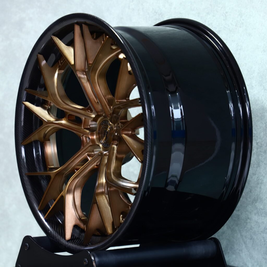 Transparent Copper 2-Piece Deep Lip Carbon Fibre Outer Lip Forged Wheels - Porsche 911 / BMW M3 Fitment (5-Lug) view 3