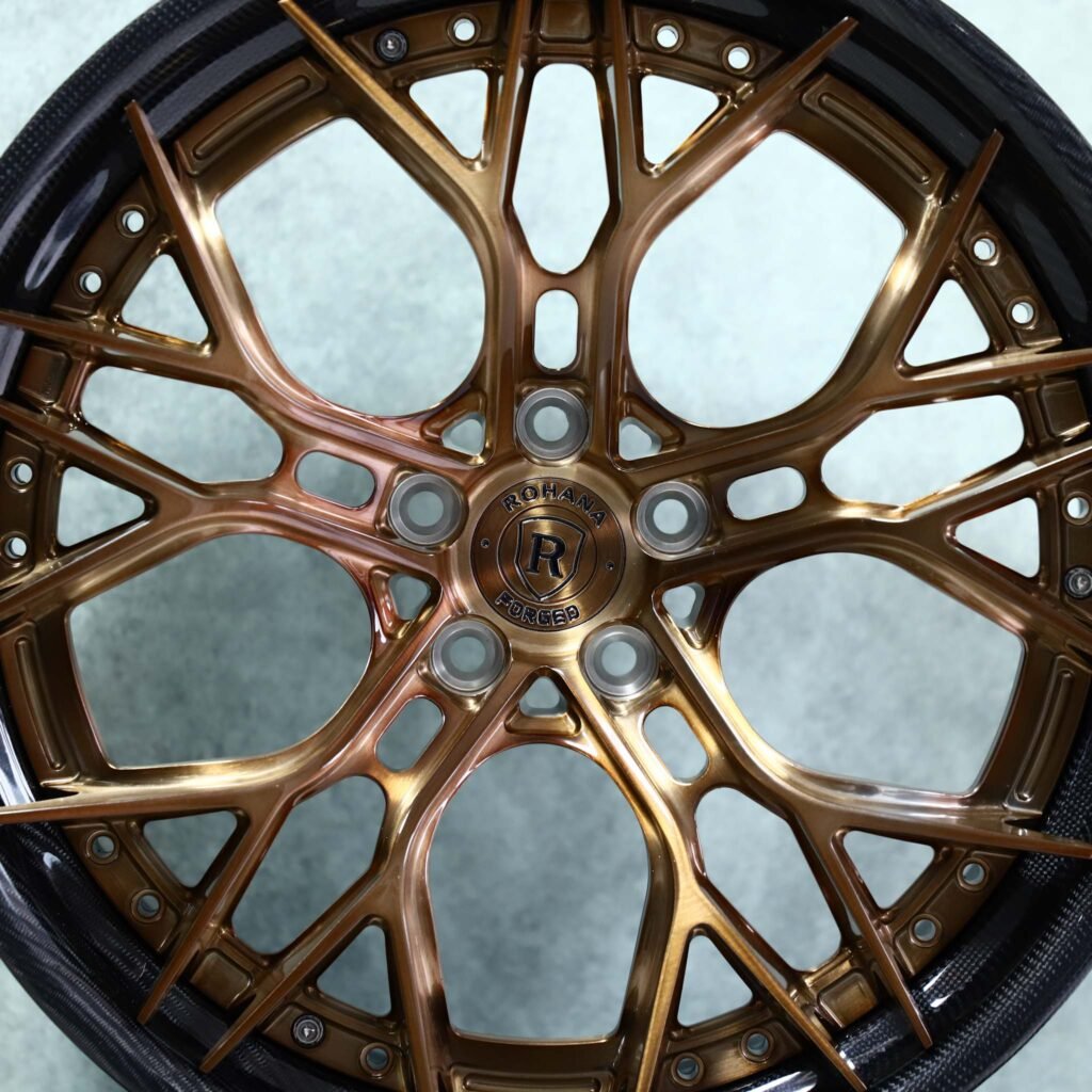 Transparent Copper 2-Piece Deep Lip Carbon Fibre Outer Lip Forged Wheels - Porsche 911 / BMW M3 Fitment (5-Lug) view 4