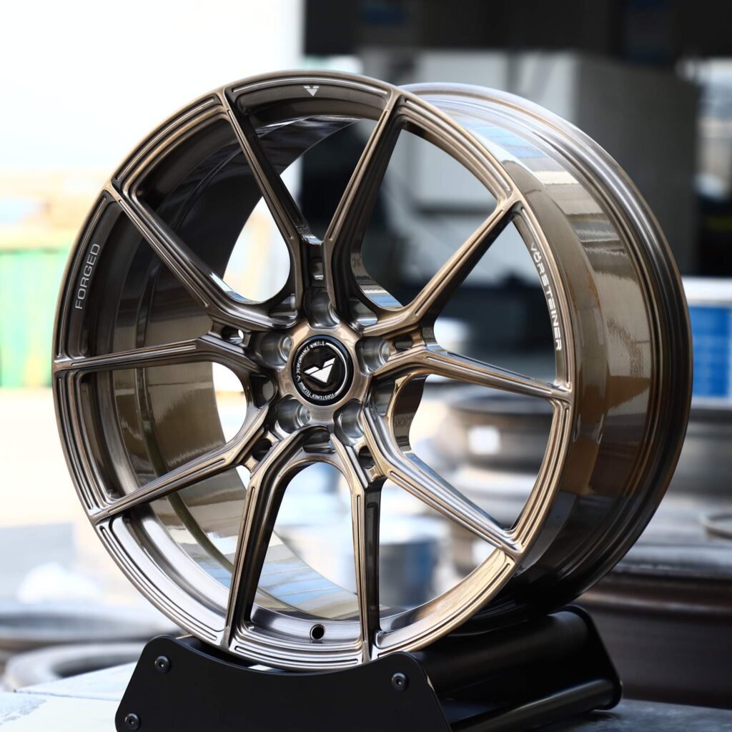BMW 3 Series F30 wheels – Transparent Copper 5 Y-Spoke (Vossen-Style), angled view