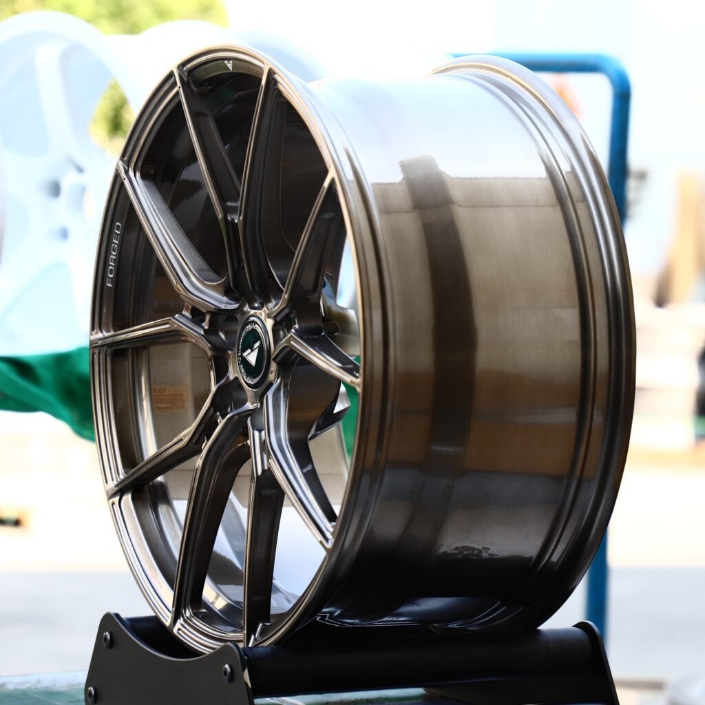 5x100 wheels – Transparent Copper 5 Y-Spoke (Vossen-Style), side view