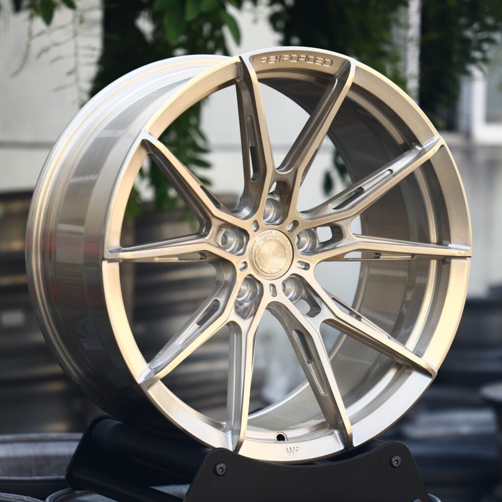 5x112 wheels – Transparent Gold 5 Y-Spoke Side-Milled, side view