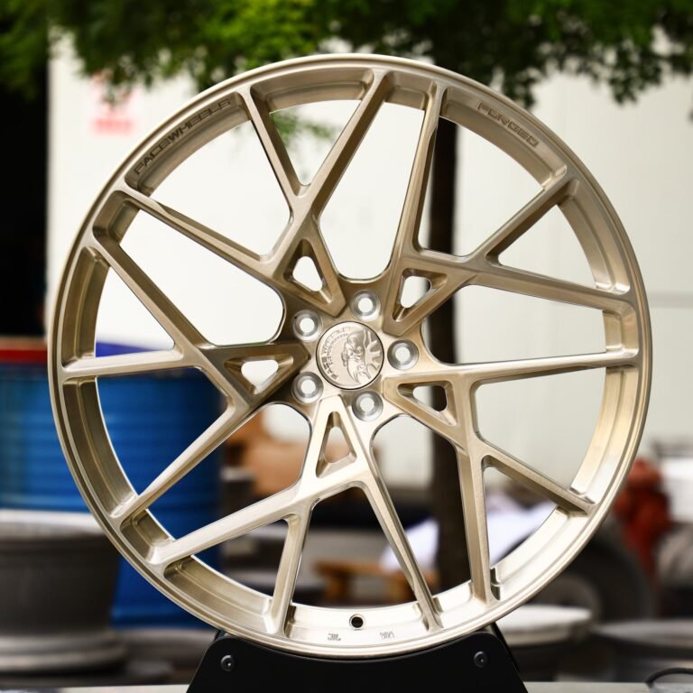 Audi RS3 wheels – Transparent Gold Cross-Spoke, front view