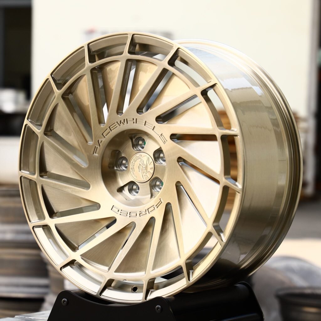 BMW M3 wheels – Transparent Gold Directional Milled, angled view