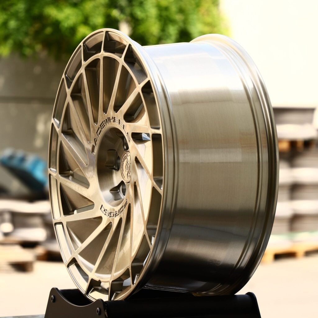 5x130 wheels – Transparent Gold Directional Milled, side view