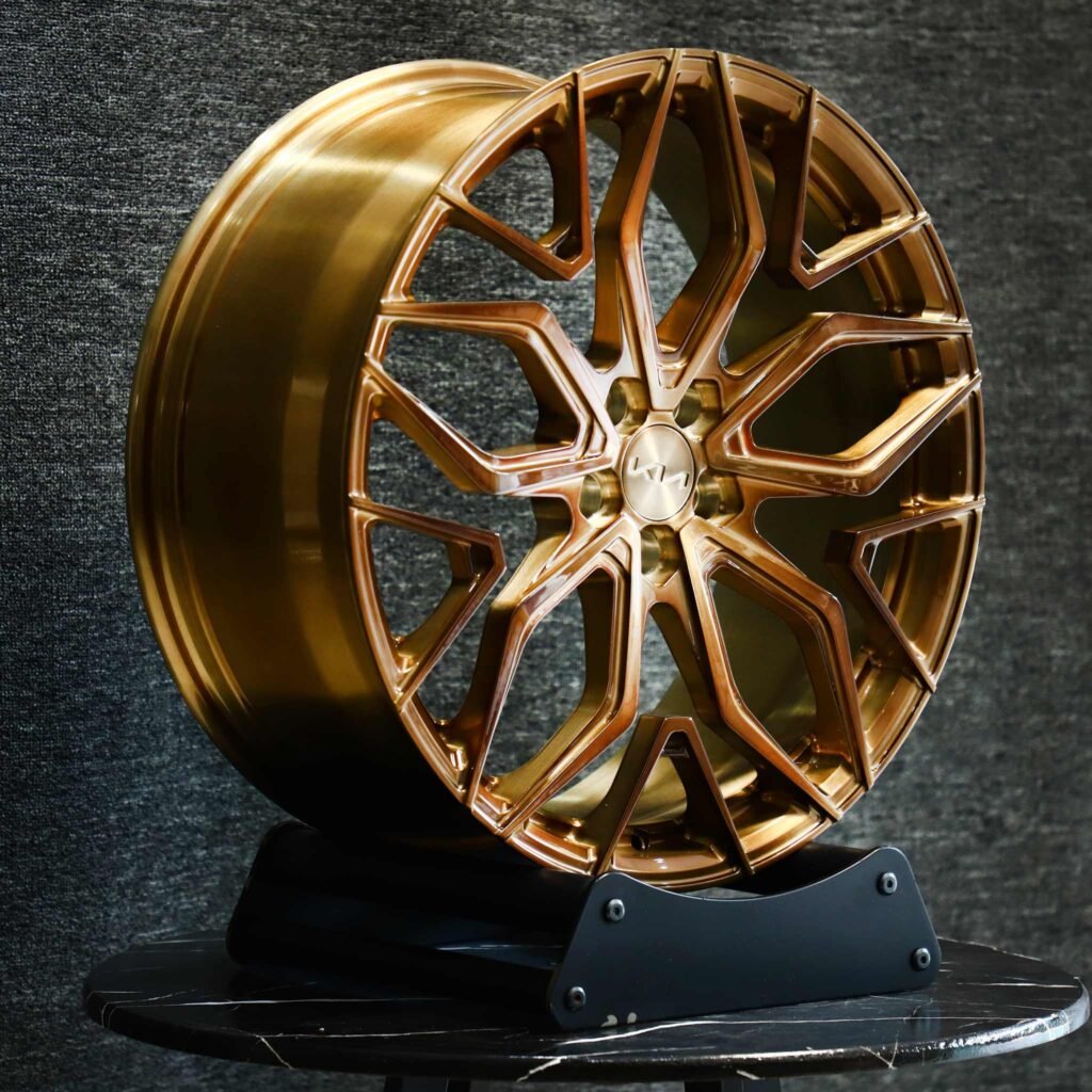 BMW M3 wheels – Transparent Gold Petal, angled view