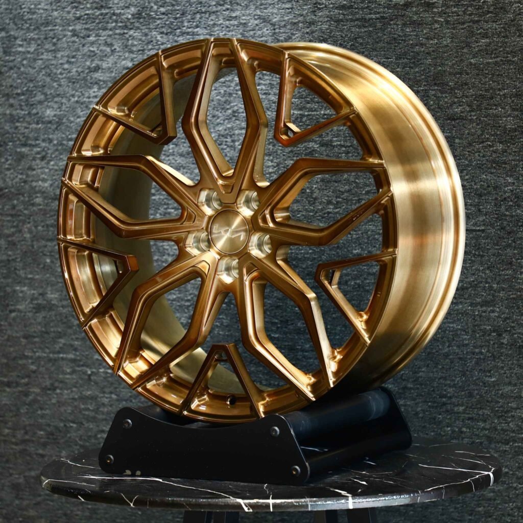 5x130 wheels – Transparent Gold Petal, side view