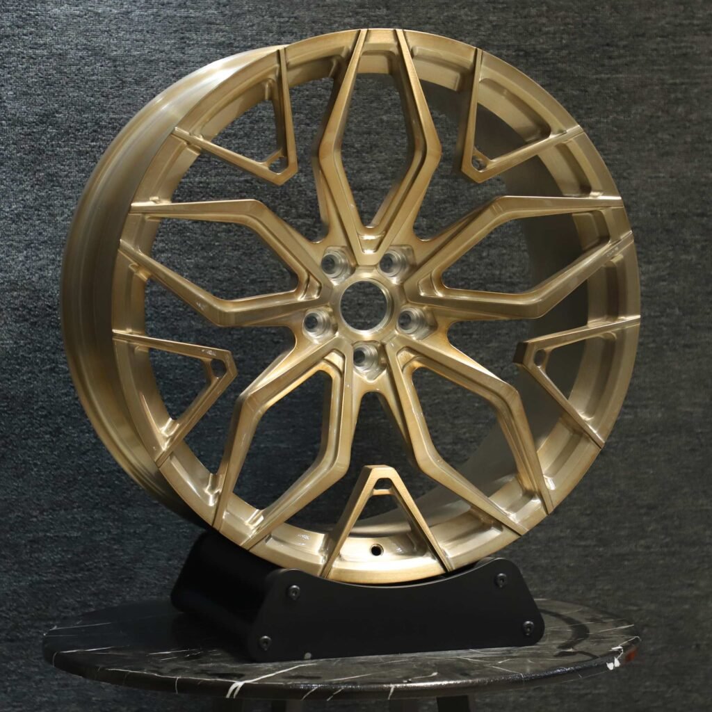 BMW 5 Series wheels – Transparent Gold Petal-Spoke, angled view