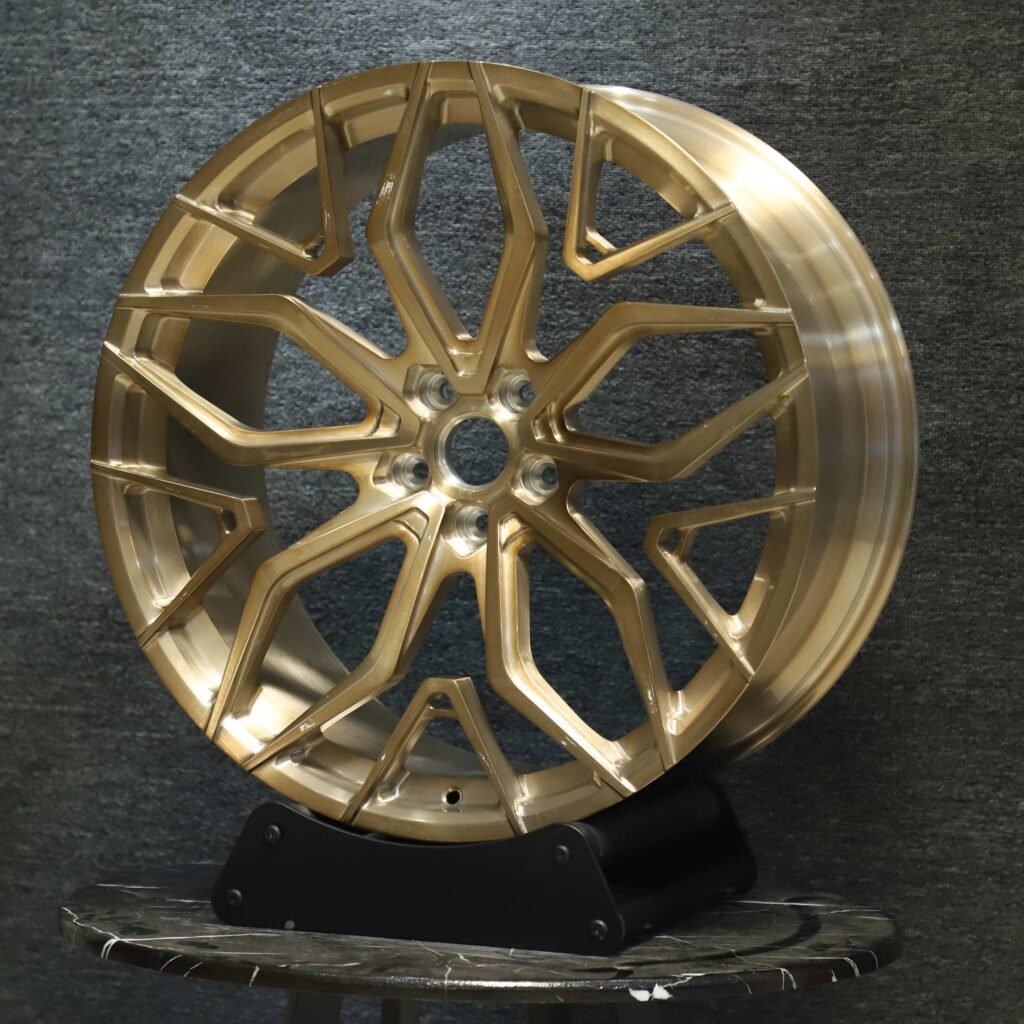 5x112 wheels – Transparent Gold Petal-Spoke, side view