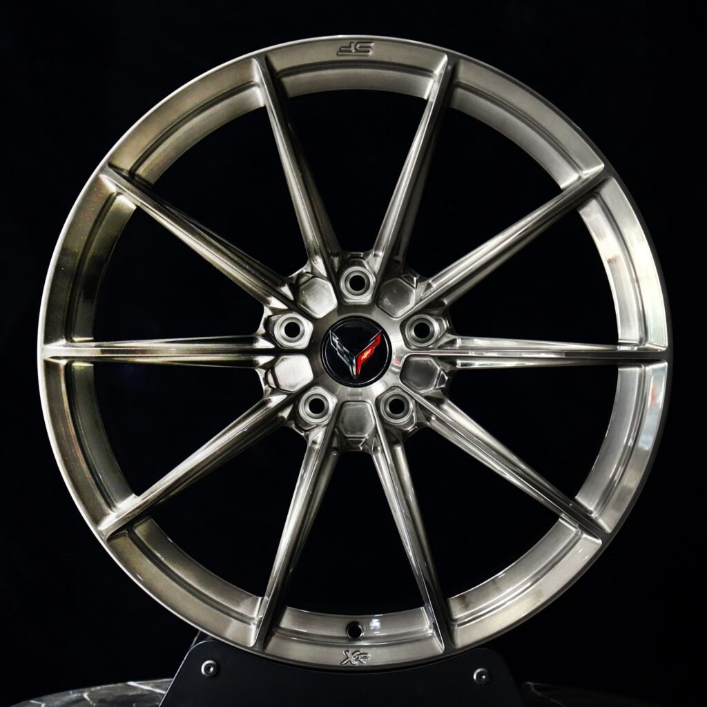 Chevrolet Corvette wheels – Transparent Gray 10-Spoke, front view