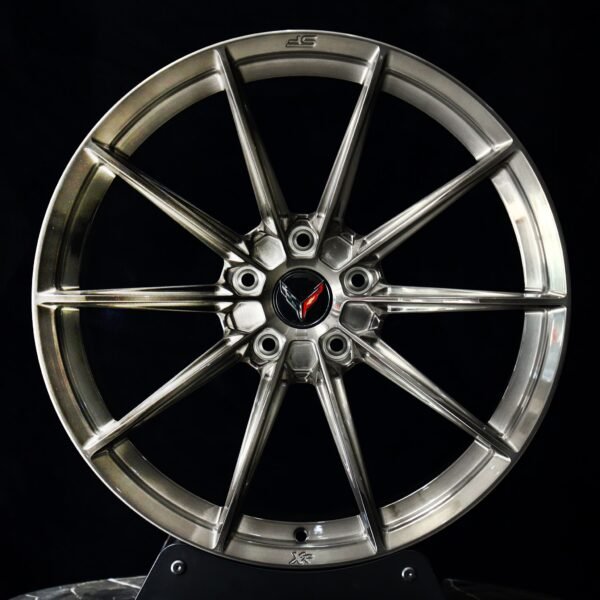 Chevrolet Corvette wheels – Transparent Gray 10-Spoke (Corvette OEM-Style), front view