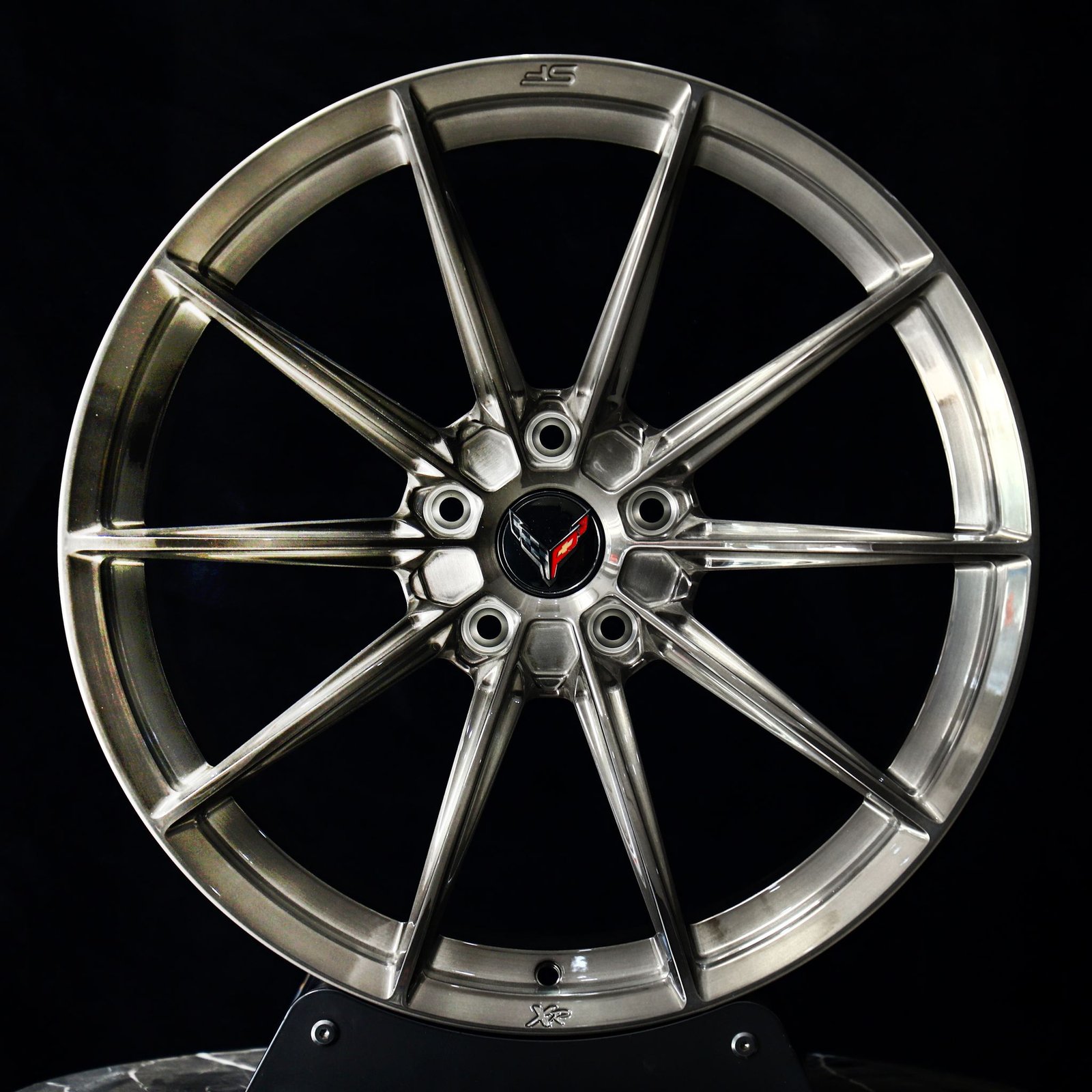 Chevrolet Corvette wheels – Transparent Gray 10-Spoke, front view