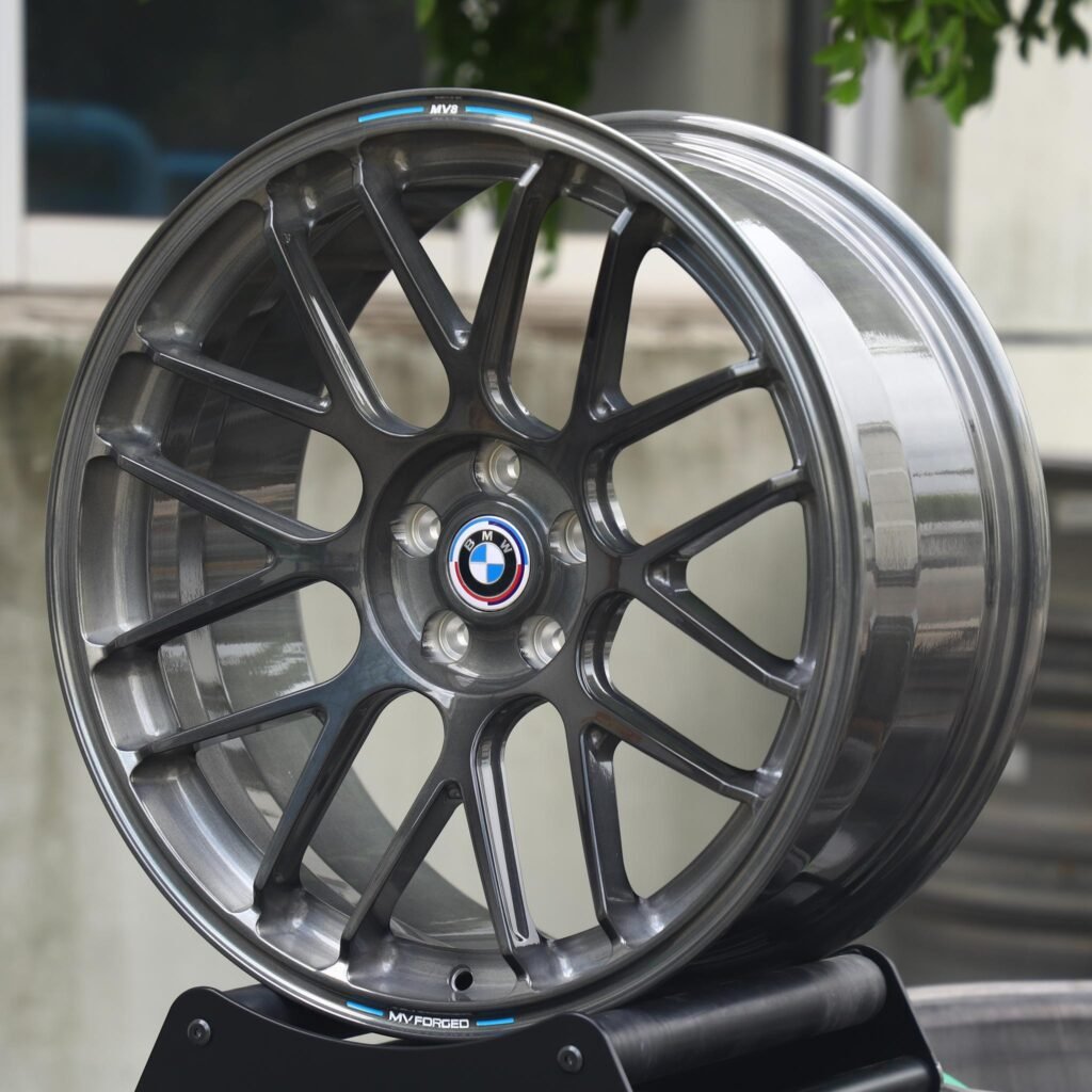 BMW M4 G82 wheels – Transparent Gray 8 Y-Spoke (BMW OEM-Style), angled view