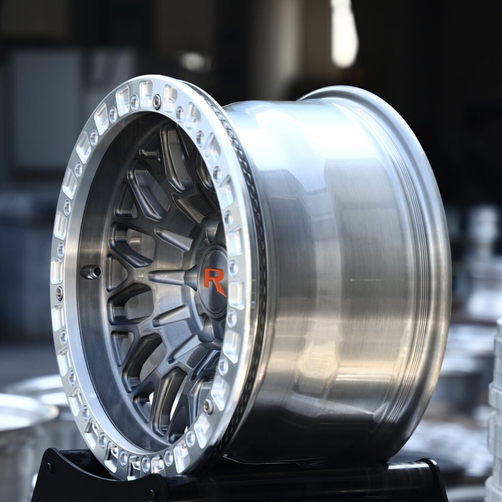 6x135 wheels – Transparent Gray / Brushed Mesh, side view