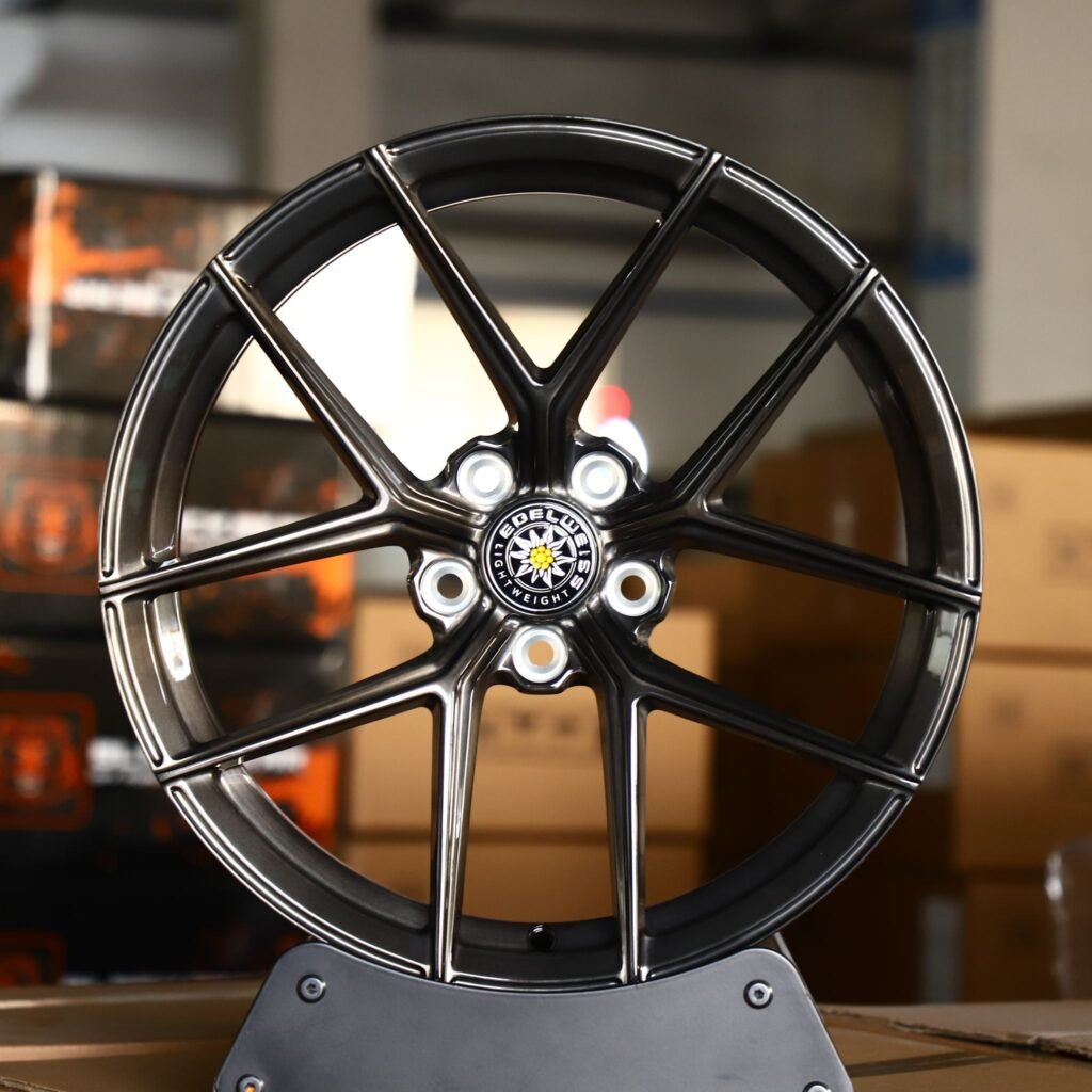 Porsche 911 wheels – Transparent Gray Custom, front view