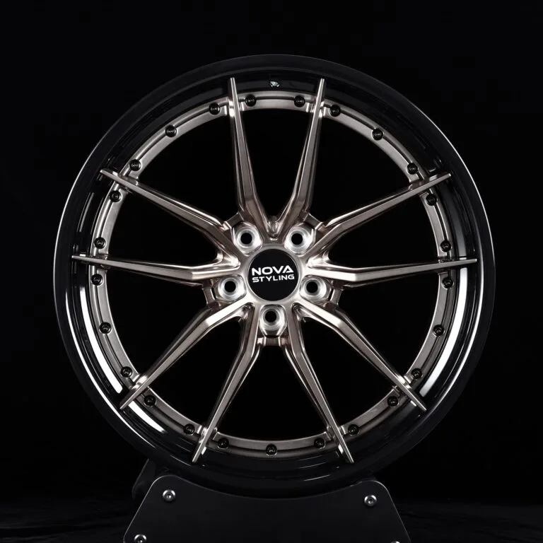 Audi A6 / BMW 5 Series Forged Wheels – Black / Silver 2-Piece, front view