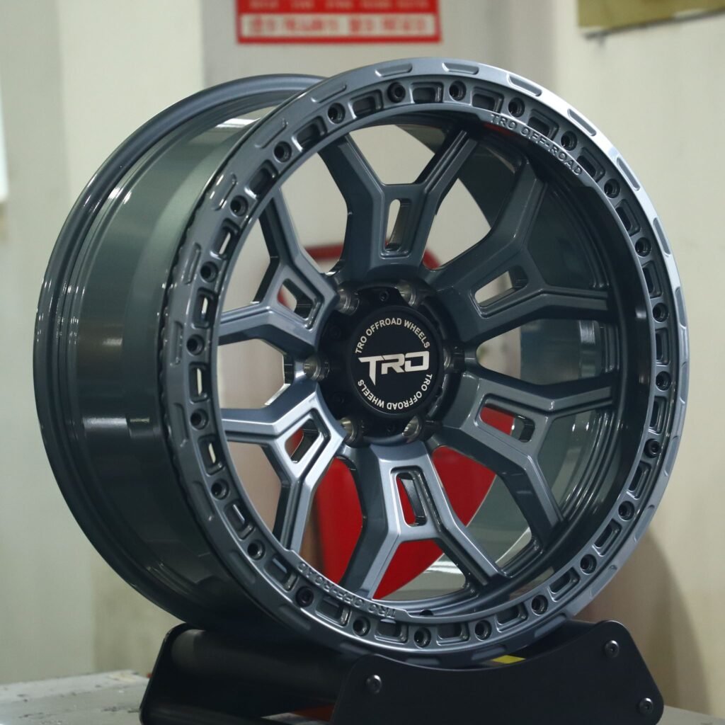 Toyota Tacoma wheels – TRD Gray 6 Y-Spoke Beadlock, angled view