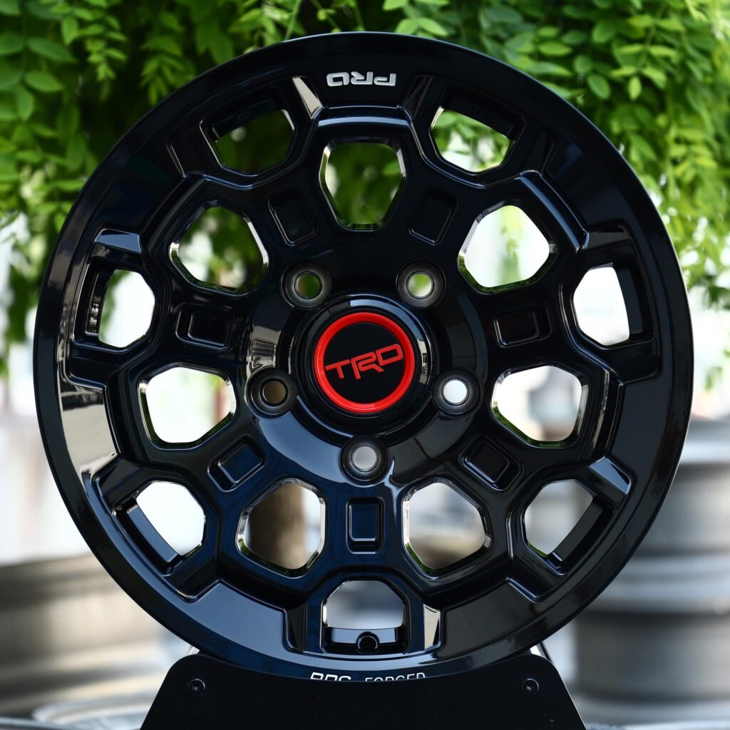 Toyota Tacoma wheels – Gloss Black Hex-Window (TRD-Style), front view