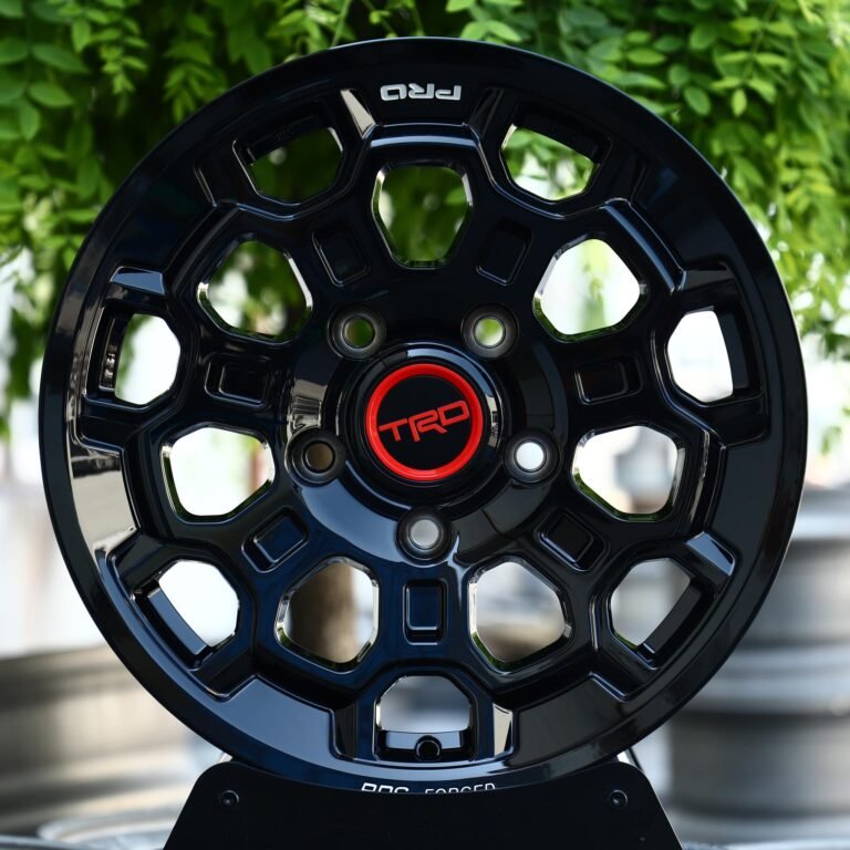 Toyota Tacoma wheels – Gloss Black Hex-Window (TRD-Style), front view